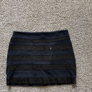 Express Black Sequin Mini Skirt